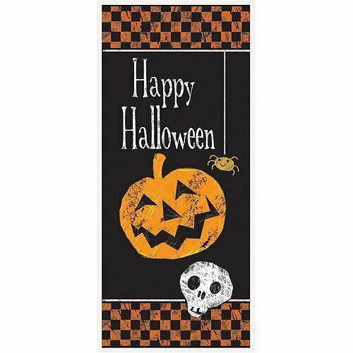 Unique Party Checked Halloween Door Poster