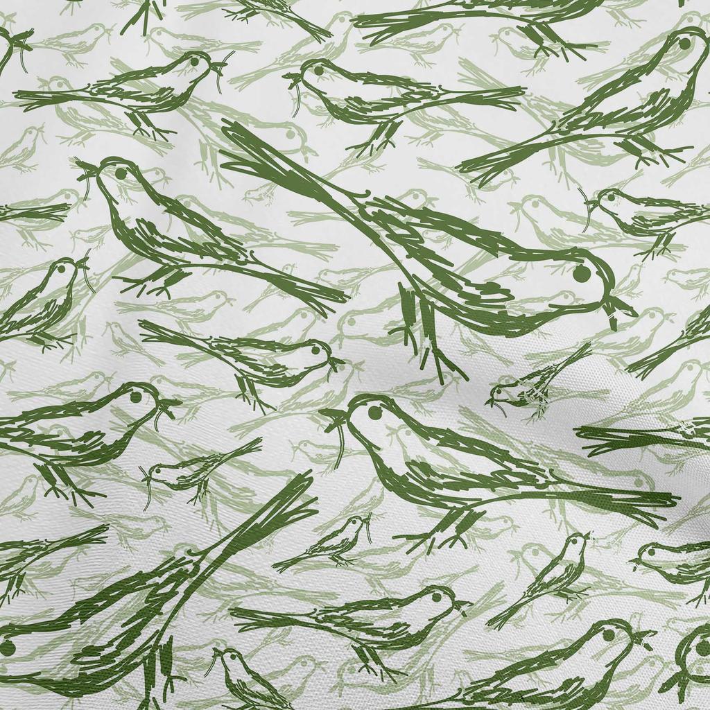 oneOone Cotton Flex Dark Dusty Blue Fabric Bird Diy Clothing Quilting Fabric Print Fabric By Yard 40 Inch