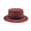 Lafite Hand-woven Flat-top Top Top Hat, Fashionable and Versatile Temperament Model, Men's and Women's Travel Sunscreen Straw Hat