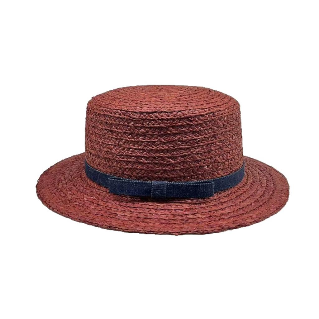 Lafite Hand-woven Flat-top Top Top Hat, Fashionable and Versatile Temperament Model, Men's and Women's Travel Sunscreen Straw Hat