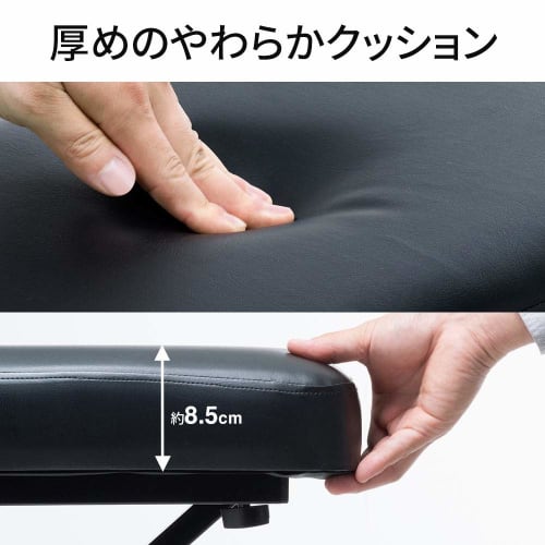 E-Supply Piano Chair/Keyboard Bench, 60cm Wide, Foldable, 4 Height Adjustments, Seat Cushion, No Backrest, Wide (EEX-CH72)