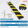 6 Ft/72'' Rubber Speed Hump, 2 Channel, 22000 Lbs Load Capacity Heavy Duty Traffic Speed Bump, with High Reflective Yellow Strip 4 Expansion Screws