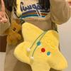 JIAERDI Sweet Cute Cartoon Star Crossbody Bag Women Yellow Plush Large Capacity Shoulder Bag Ladies Creative Versatile Daily Bag