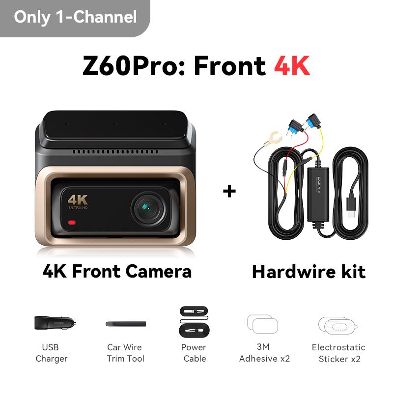 DDPAI 4K Autokamera Z60 Pro Podpora HDR Přední a Zadní Vnitřní Kamera do Auta SONY STARVIS2 678 Senzor 5GHz Wi-Fi GPS ADAS 4G Autokamera