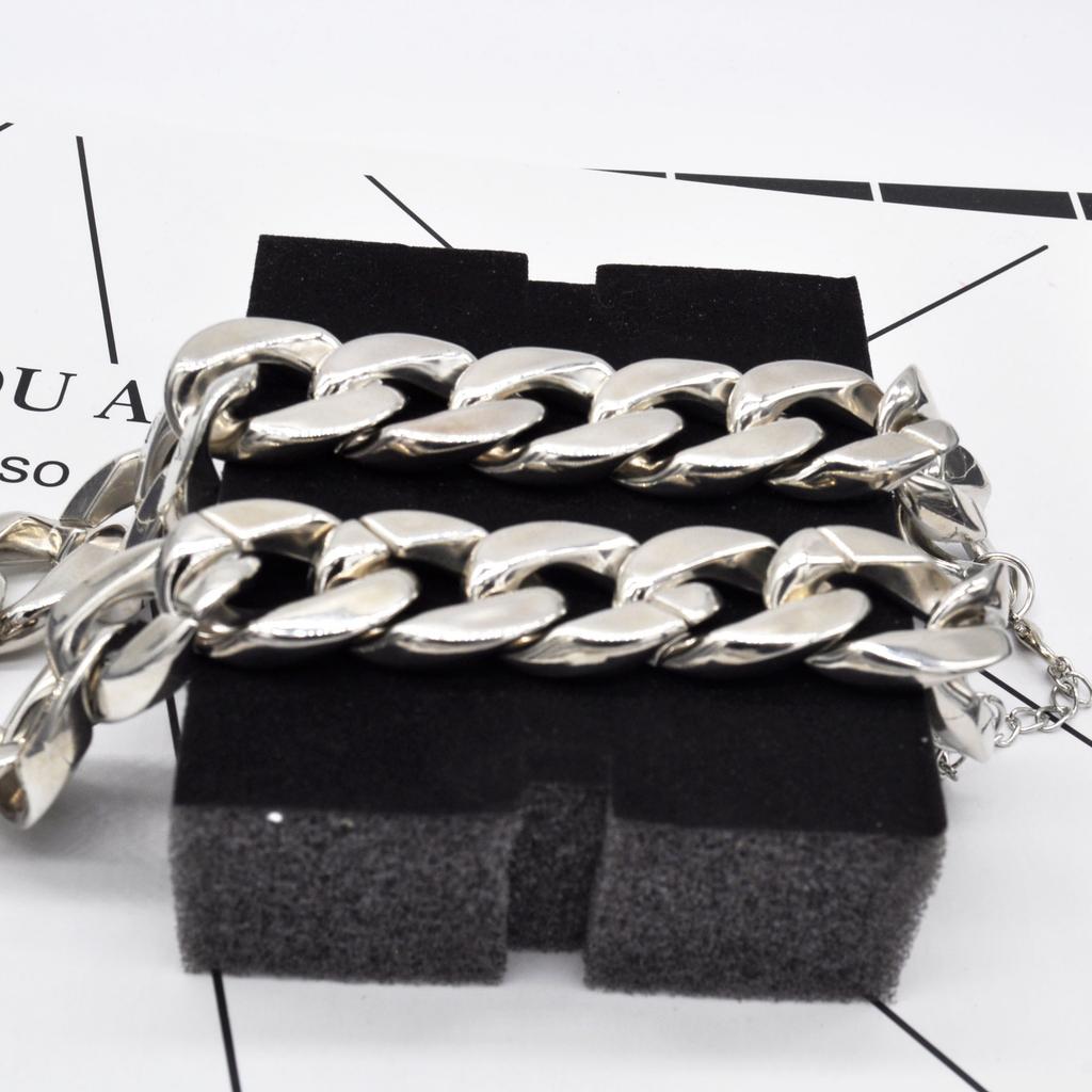 Accessories Punk Mixed Color Thick Chain Women'S Simple Hip Hop Single Layer Bracelet Short Versatile Bn752