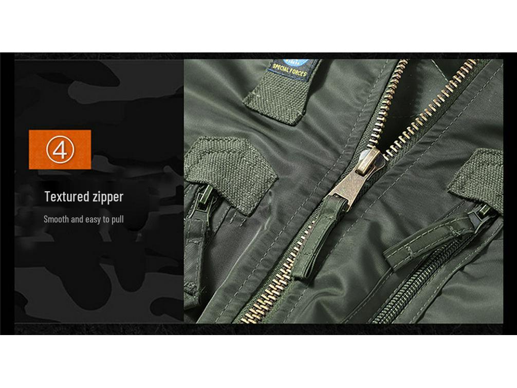 Men's MA-1 Loose Fit Windproof Stand Collar Baseball Jacket - Thickened Winter Outerwear