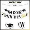 I'm Done With This BS Banner - Congrats Bachelor Grad Party Banner, Bachelor's Degree Graduation Party Decorations Black Glitter