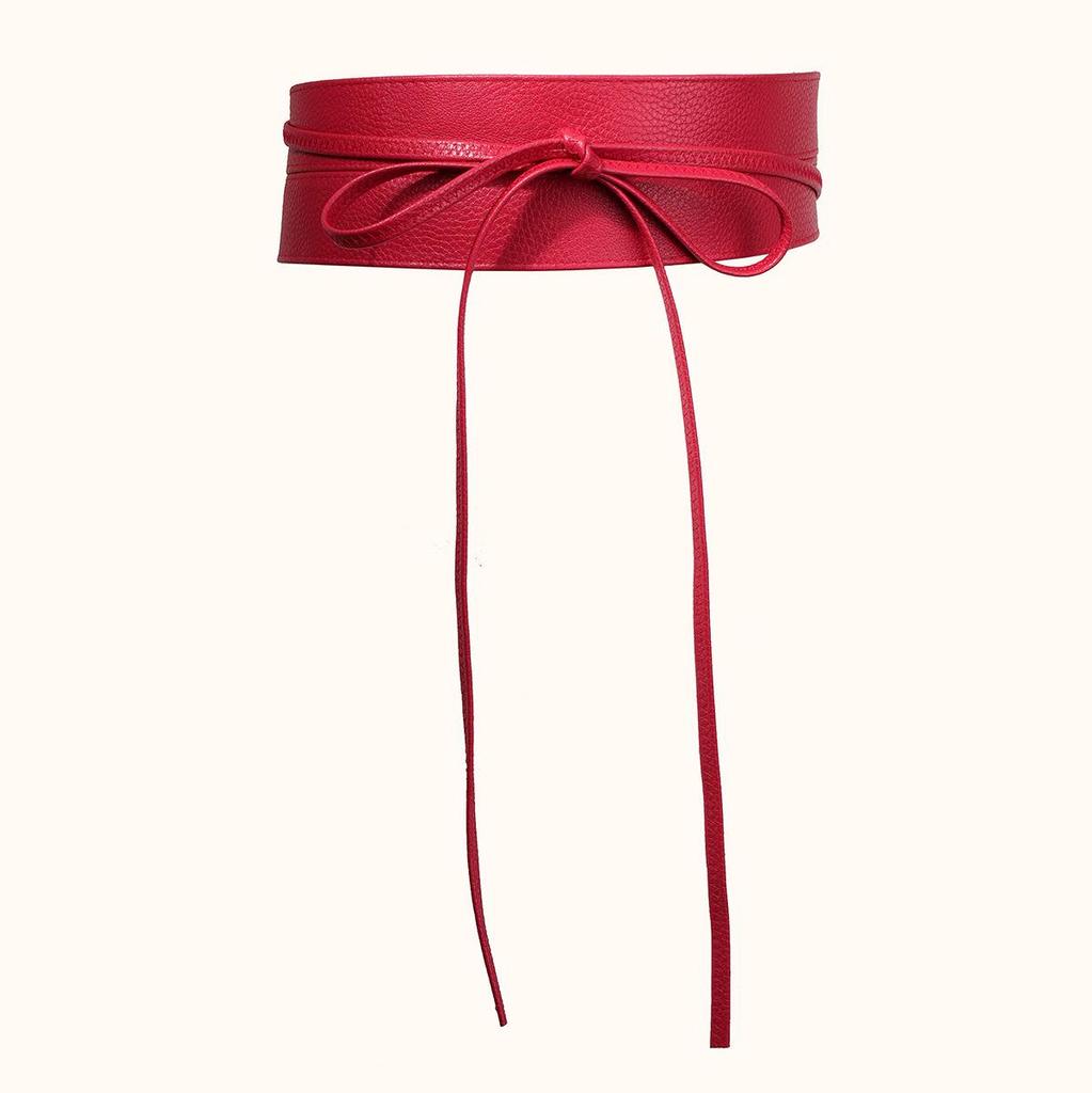 Women's Seasonal Dress Belts - Wide Ribbon Bow Knotted Waist Accessory