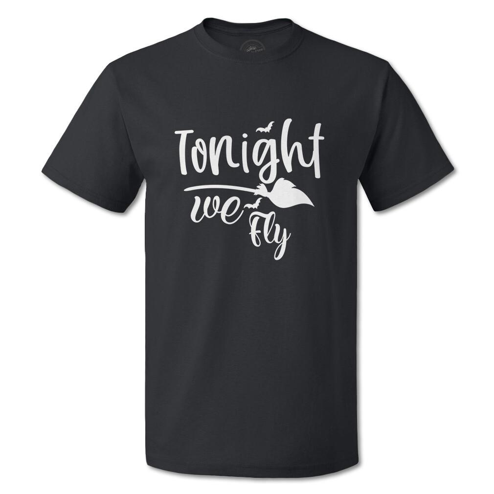Funny Graphic T Shirts Halloween Tonight We Fly Cotton Nightmare Top L