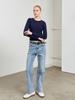 GENERALIDEA Slim Crew Neck Long Sleeve Tee [Navy] / Wbe1L01502