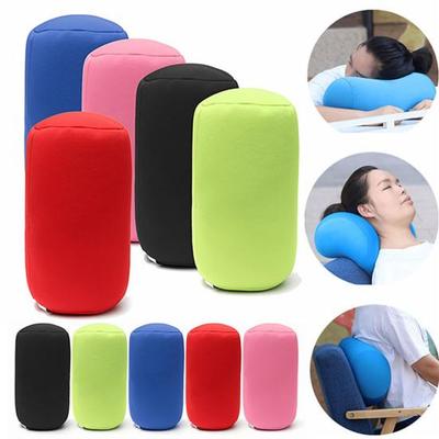 Cylindrical Pillow Built-in Foam Particles Microbead Roll Pillow Stuffed Sofa Cushion Bedroom Sleep Throw Pillow Neck Head Back Support Rest