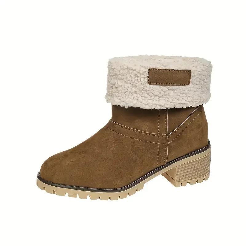 Femmes Hiver Fourrure Chaud Bottes de Neige Dames Bottines Chaudes en Laine Bottine Chaussures Confortables Grande Taille 36-43 Décontracté Femmes Bottes Mi-Mollet