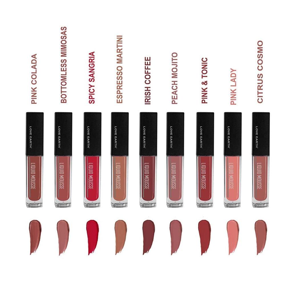 LoveEarth 9-Piece Matte Liquid Lipstick Set - Waterproof, Smudge-Proof, Long-Lasting, with Jojoba Oil & Vitamin E, Mini Lipstick Gift Pack