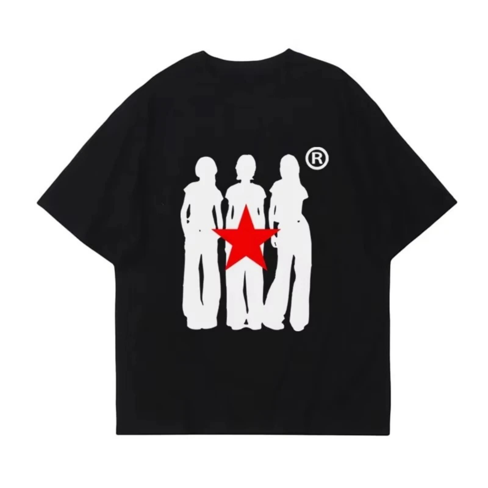 

2025 Trend Red Star Sparkle Cotton Printed Short Sleeve High Quality Fashion Deluxe Edition Comfortable and Breathable XXXXXL різнокольоровий