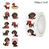 500pcs/roll Dachshund Decorative Stickers Cute Dog Laptop Water Bottle Phone Case Home Decoration Ideal for Adults Animal Lovers