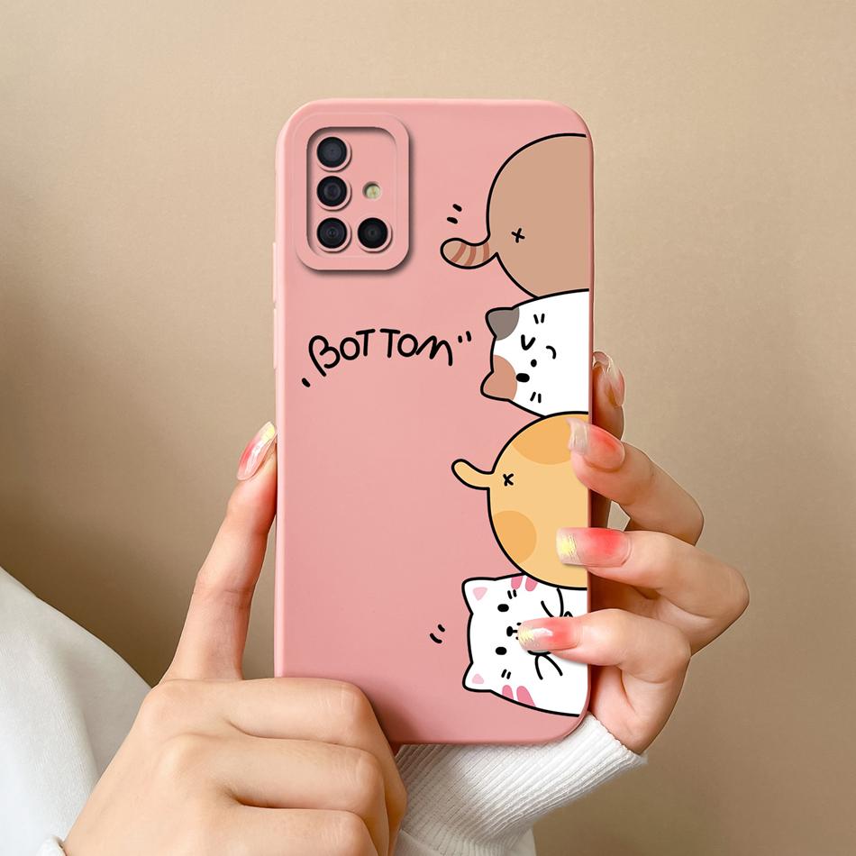 For Samsung Galaxy A51 A71 A31 Phone Case Cartoon Full Protection Cases For Samsung A 51 71 31 Soft Liqiud Silicone Back Cover