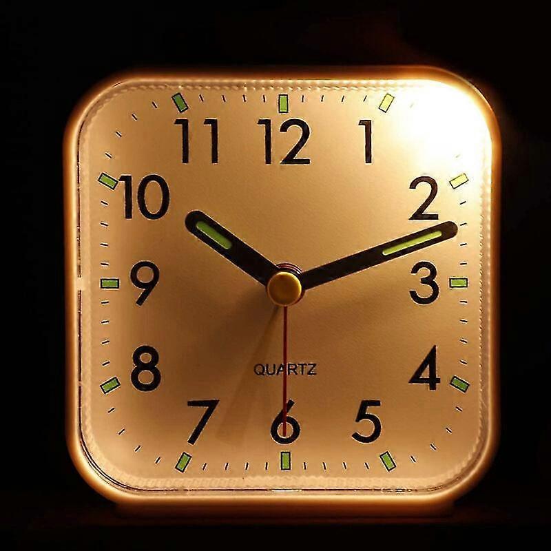 Stiller Analog-Wecker ohne Ticken, Sanftes Wecken, Pieptöne, Lautstärke erhöhen, Schlummerfunktion und Batteriebetriebene Lichtfunktionen, Einfache Einstellung, Weiß