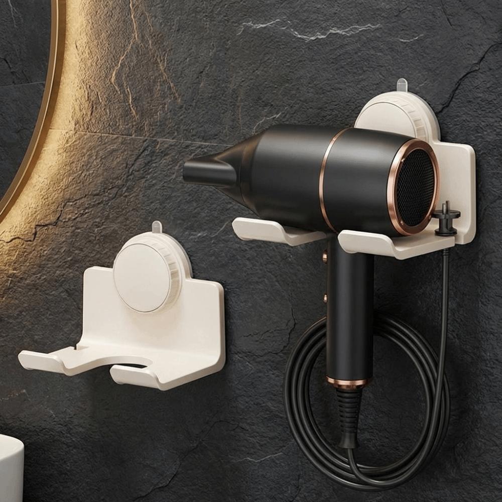 Space Aluminum Hair Dryer Storage Rack Punch Free Hair Blow Dryer Holder  Bathroom
