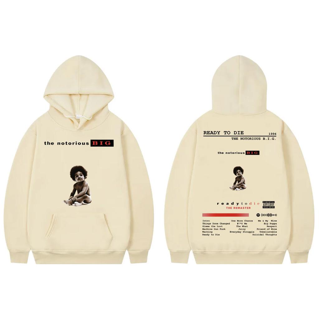 Rapper The Notorious Big Mikina Ready To Die Album Merch Mikiny Pánské Dámské Oblečení Móda Hip Hop Mikiny Streetwear