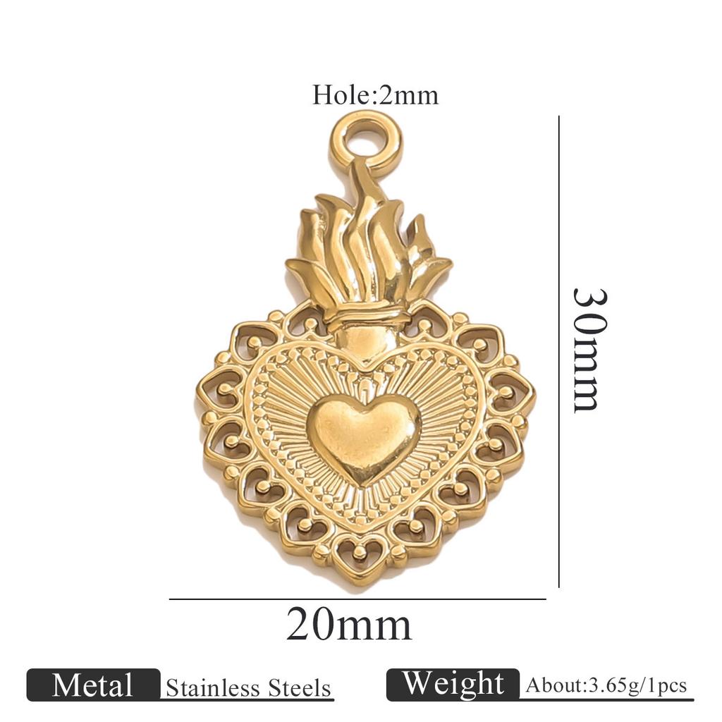 Yori 5PCS Stainless Steel Fashion Sun Love Heart Pendant Bracelet Necklace DIY Accessories Waterproof Wholesale