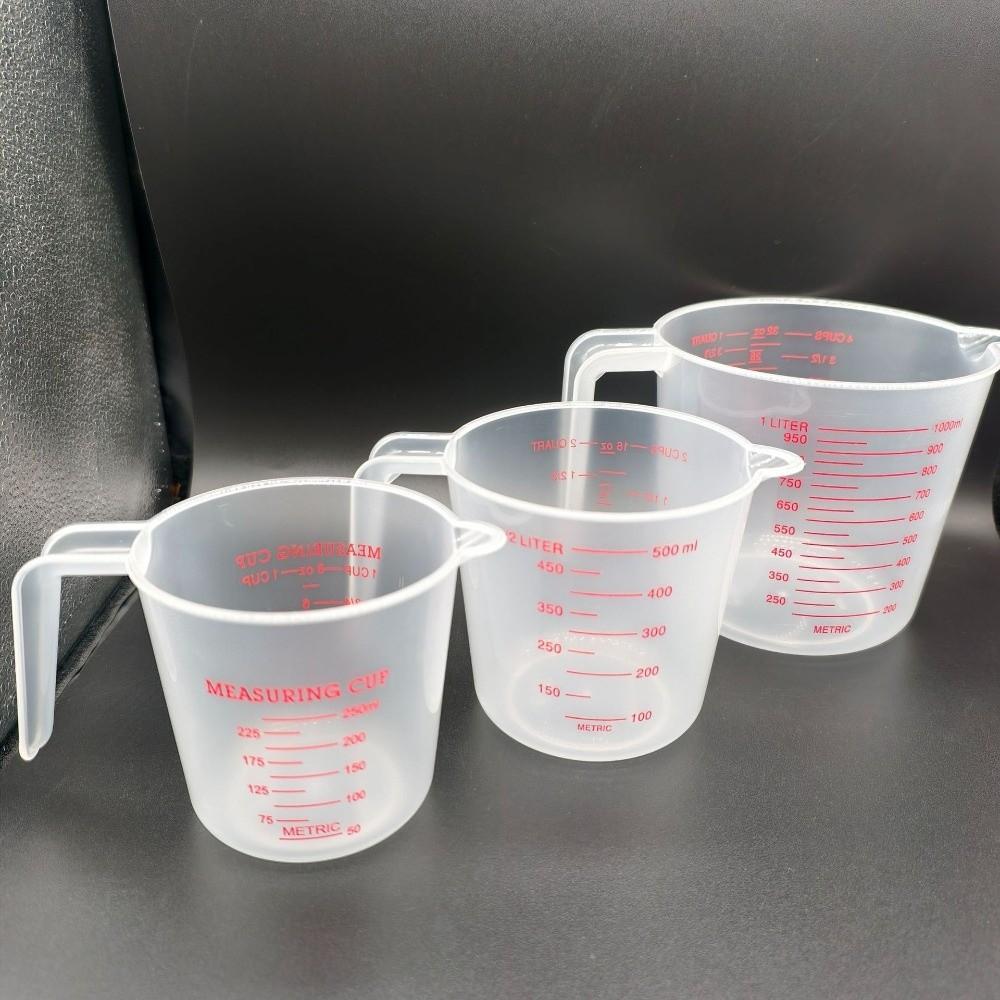 Cup Marking Clear Plastic Measuring Cup With Spout With Handles Plastic Mug Ounce and Ml Cup Recipe Ingredient