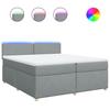 VidaXL Sommier à lattes de lit avec matelas Gris clair 200x200cm Tissu 3289080