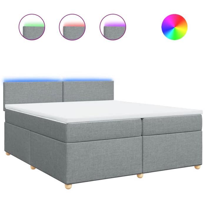 VidaXL Sommier à lattes de lit avec matelas Gris clair 200x200cm Tissu 3289080