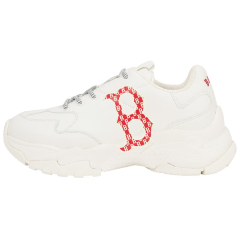 MLB Большие Кроссовки на Толстой Подошве Антискользящие и Износостойкие Легкие Низкие Кроссовки Унисекс Бело-Красные Кроссовки 32SHCN011-43I 38