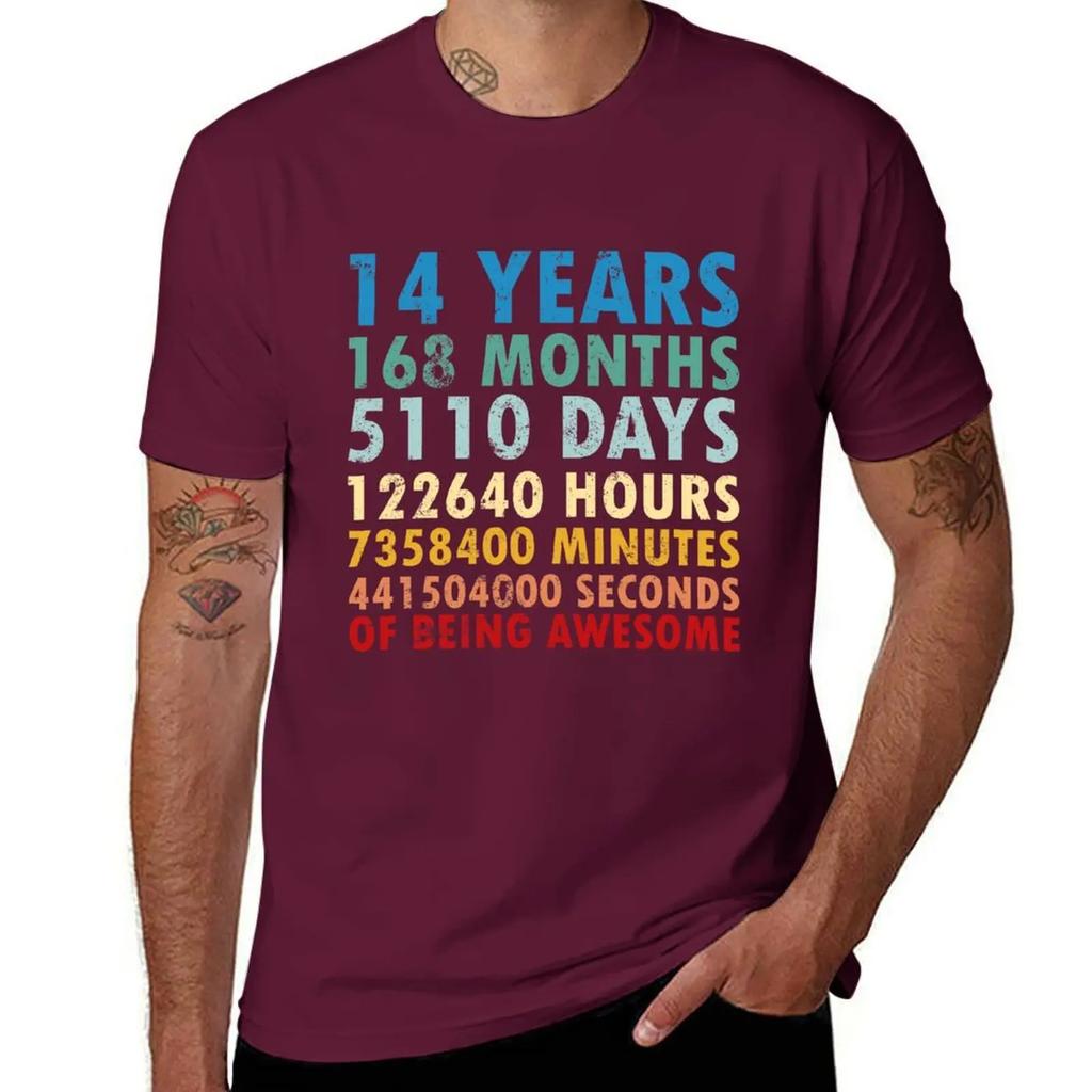 14 Years Of Being Awesome Gifts 14 Years Old 14 Birthday Retro Anniversary T-Shirt cute clothes t shirts for men