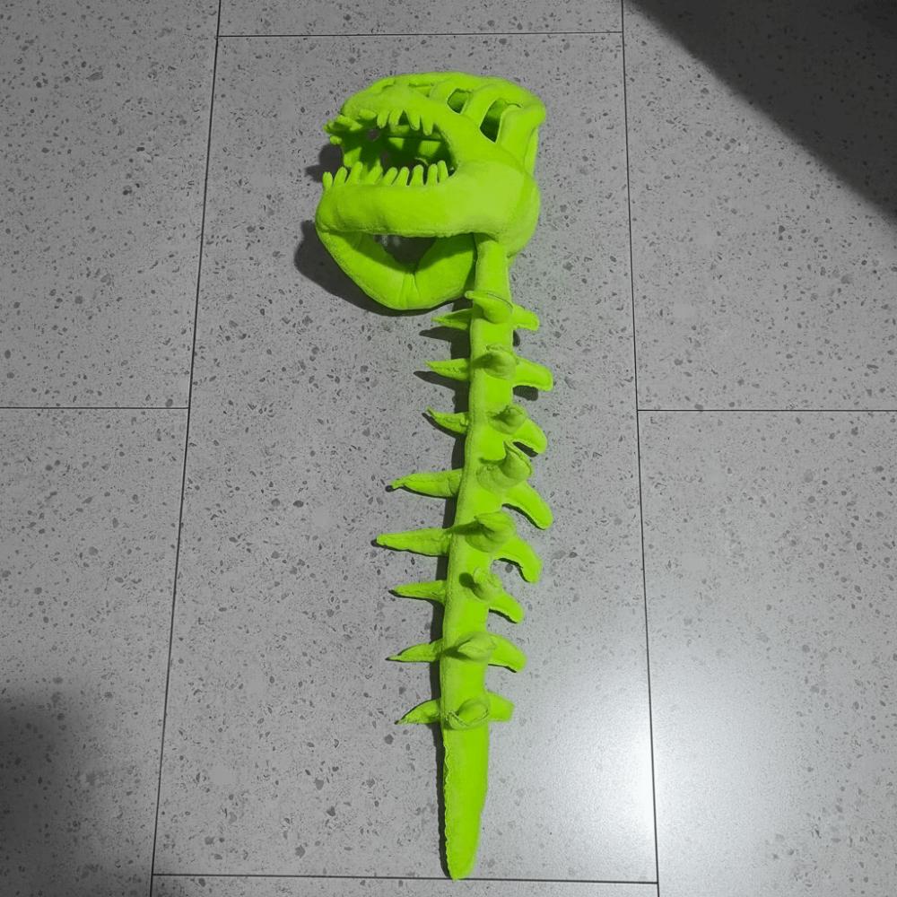 Soft Dinosaur Skeleton Headgear Realistic Stuffed Animal Bone Set Funny Dino Plush Hat  Anime Gift