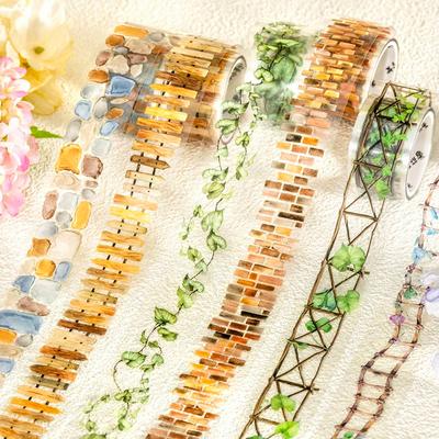 2M/Rolle Gartenweg-Serie Szenen-Aufkleber PET-Scrapbooking-Bänder Landschaftsgestaltung Weg-Tagebuch Scrapbooking Dekorationsmaterialien