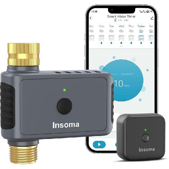 WiFi Sprinkler Timer, WiFi Water Timer for Garden, Smart Hose Timer with WiFi Hub Support 2.4GHz, App/Voice Control Work with Alexa & Google