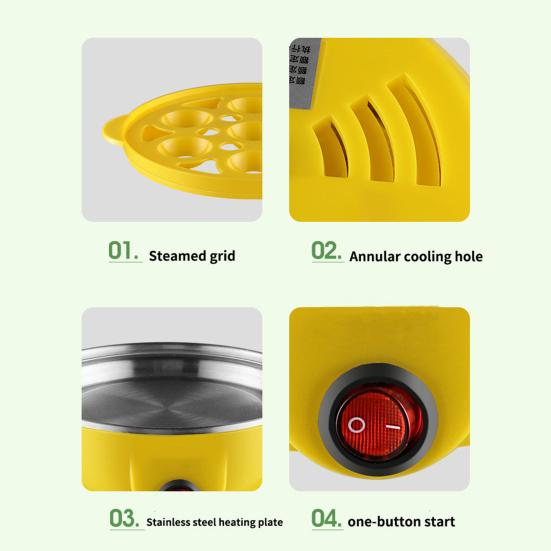 Cozedor de ovos elétrico de grande capacidade com desligamento automático em formato de frango