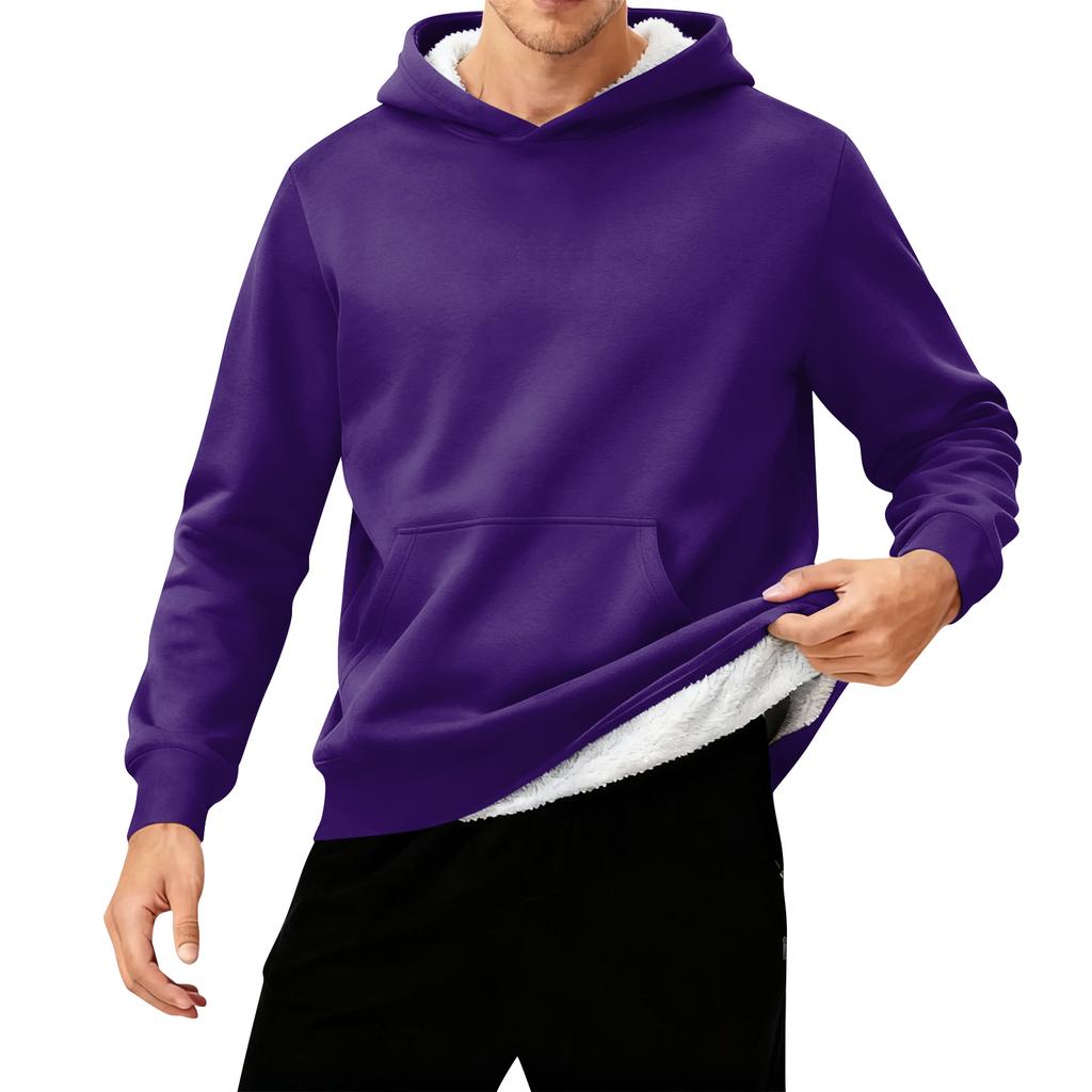 Men's Hooded Fleece-Lined Thick Warm Sweatshirt