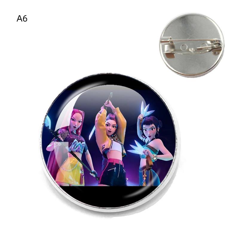 Popular Kpop Movie D-Demon H-Hunters Anime Button Pin Handmade Brooch For Clothes Cartoon Badge Backpack Decoration