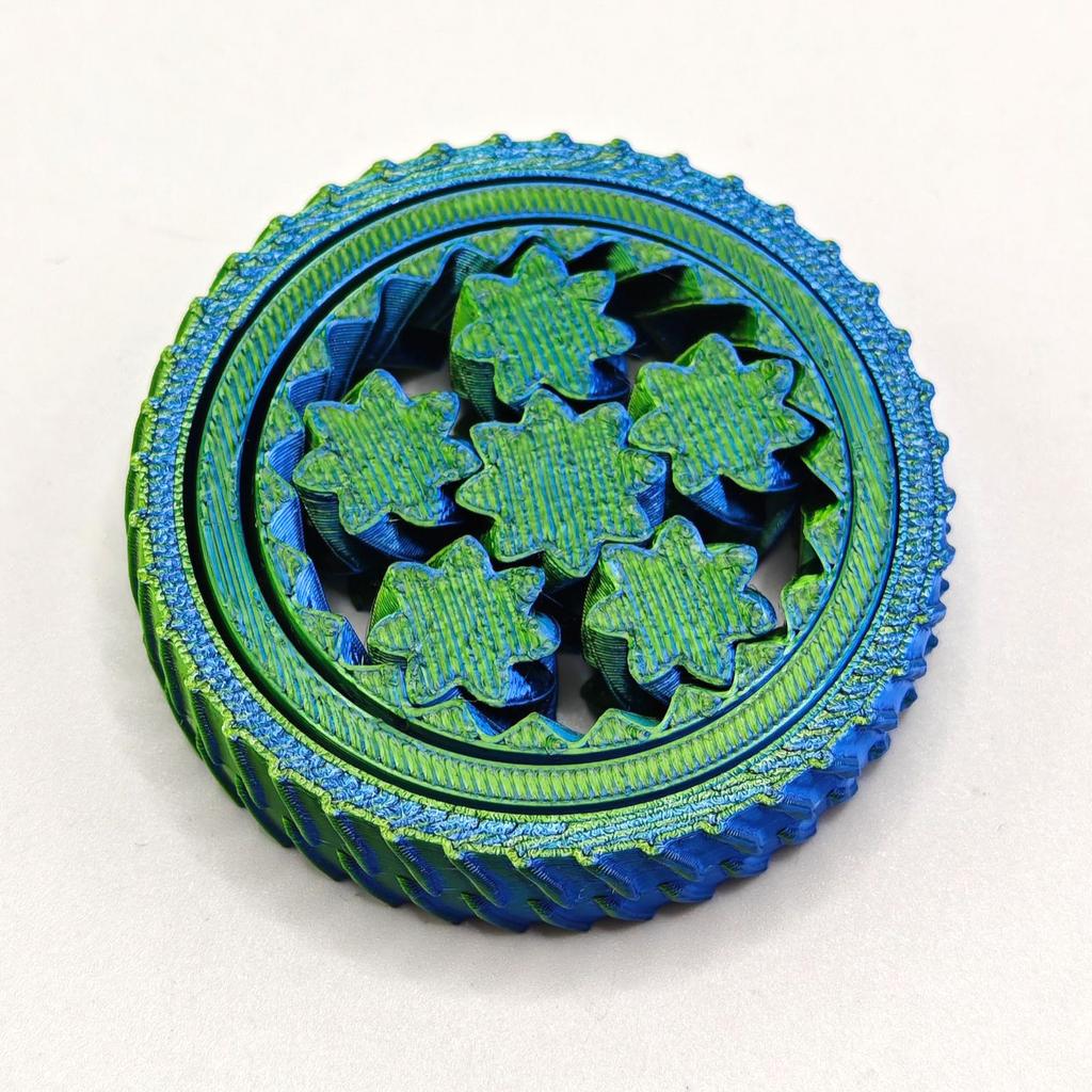 Toys 3D Printed 360 Rotating Gear Fingertip Toy Stress Decompression Ball O-Shaped Gyroscope Gravity Rotation Anxiety Relief Fun