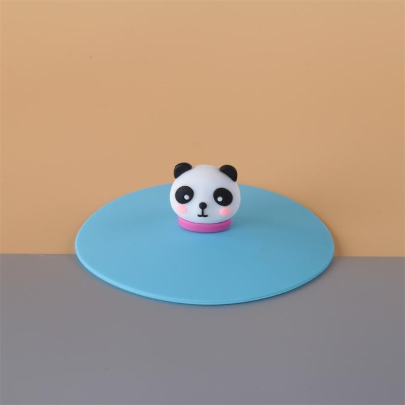 Tasse Silikon-Becherdeckel Universeller Frühstücksbecherdeckel Lebensmittelgeeigneter Deckel Niedliches Cartoon-Design