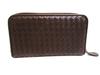 Authentic BOTTEGA VENETA Intrecciato Dark Brown Leather Round Zip Wallet Purse #b245  Open box