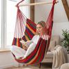 Colorful Stripe Hammock Chair Anti-Rollove Canvas Swing Durable Canvas Hanging Chair  Indoor