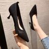 Women Pumps Summer Comfortable Stiletto Party Shoes Stiletto Sexy Single Shoes  knit Woven Mesh Breathable Women work Shoes