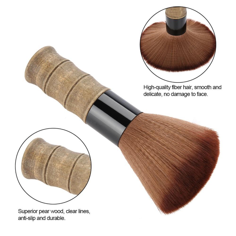 Wooden Handle Barber Face Duster Professional Hair Salon Brush Neck Duster Brush Salon Use