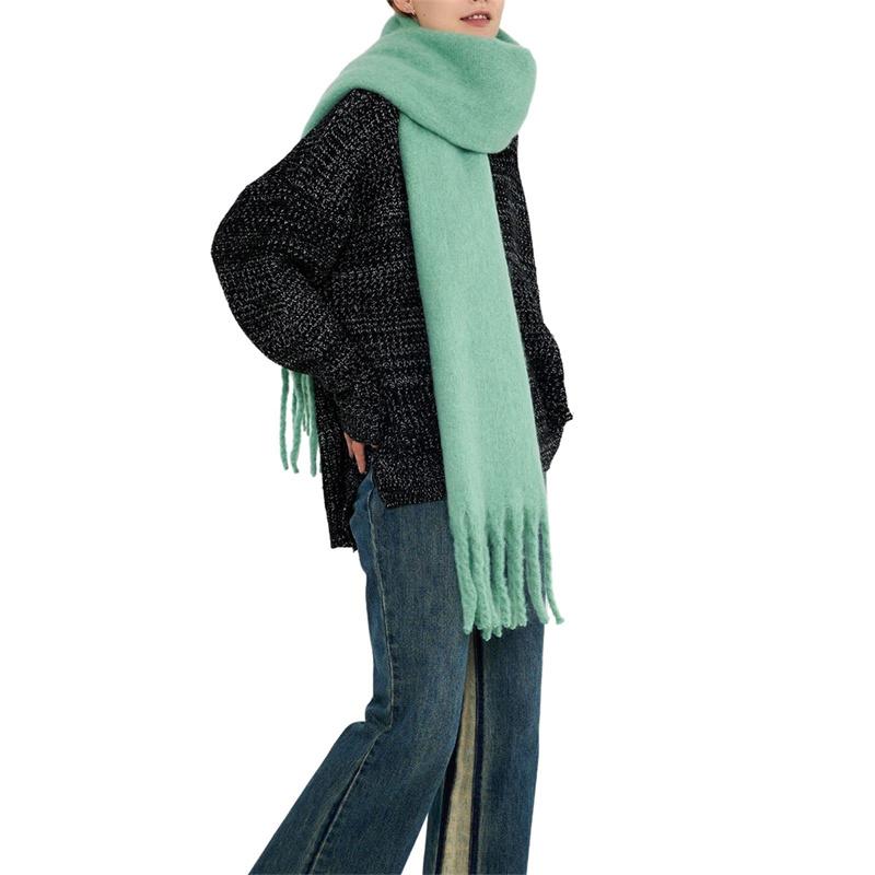 Luxury Winter Scarf for Women Cashmere Warm Solid Pashmina Shawl Wraps Female Thick Soft Poncho Chuncky Bufanda Tassel Echarpe