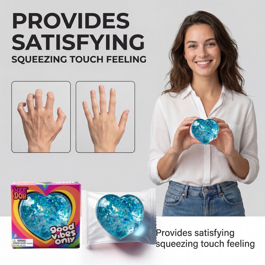 Heart for Stress Relief, Fun Sensory Stress Balls for Relax and Focus for Office and Classroom