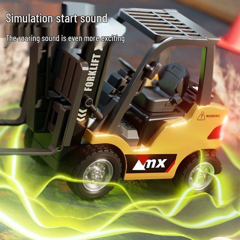 1:64 Fernbedienung Legierung Gabelstapler Spielzeug - Wiederaufladbares Hebemodell, 2,4G Baufahrzeug