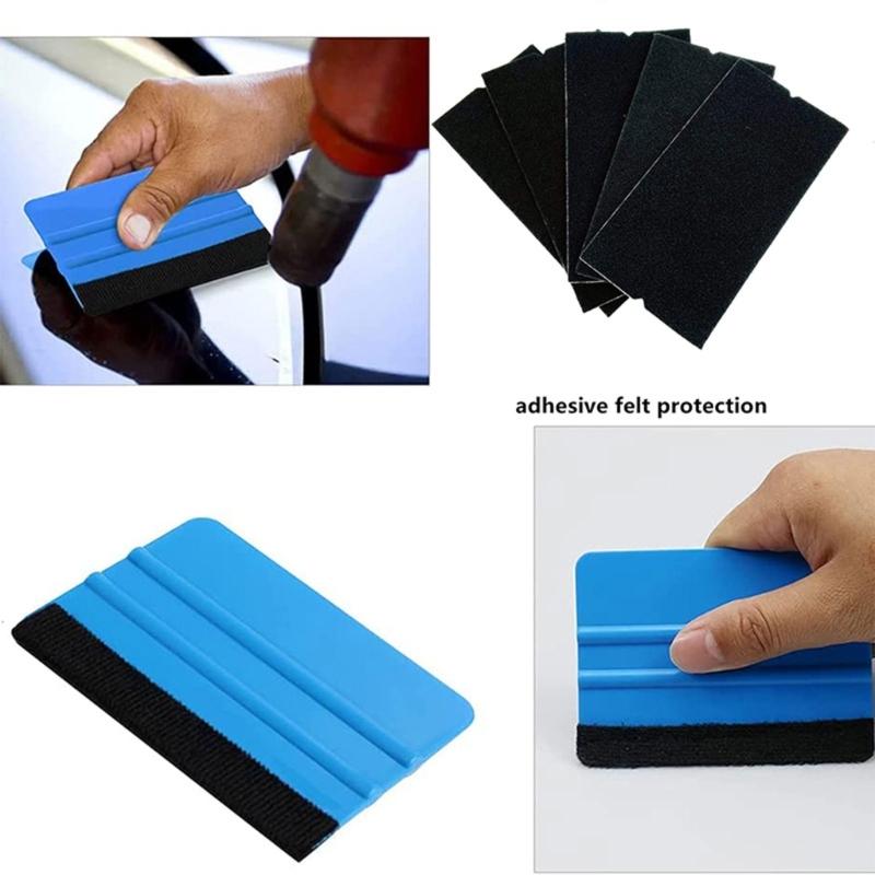 Vinyl Film Car Wrap Foil Fabric Felt Cloth for Carbon Fiber Hard Card Squeegee Window Tint Scraper Spare Protector 15pcs