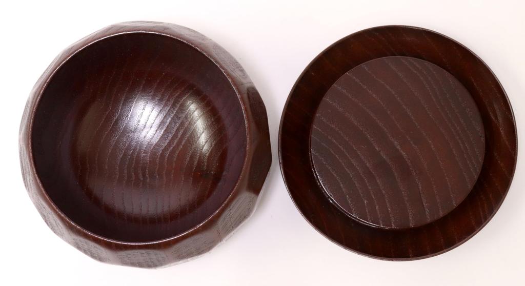 Wooden rice bowl with lacquered finish medium size x (with lid), [approx. 11.2 H7.5cm] Rice Bowl