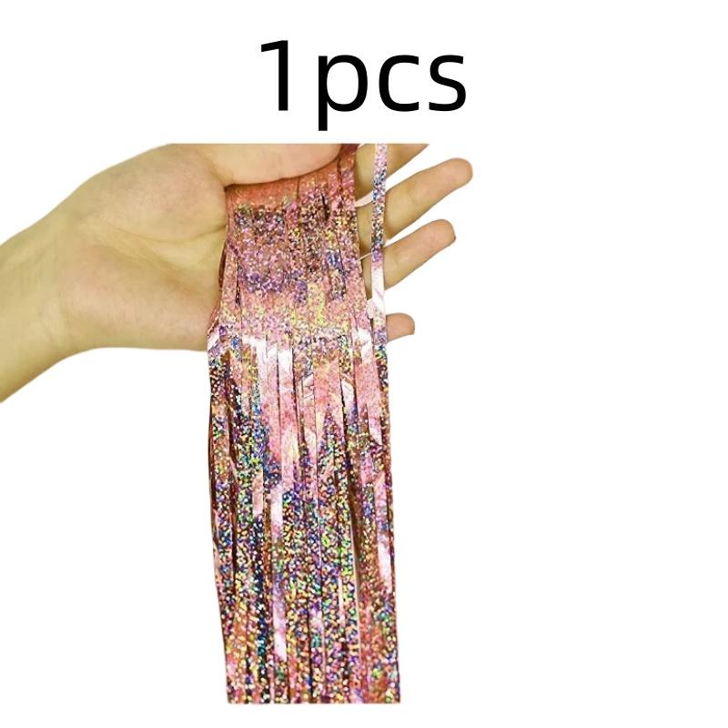 2Pack 2X1M Glitter Party Backdrop Metallic Foil Tinsel Fringe Curtain Birthday Wedding Bachelorette Decoration Adult Anniversary