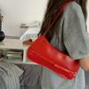 IELGY French niche red wedding bag, fashionable red shoulder bag, retro baguette bag, premium underarm bag