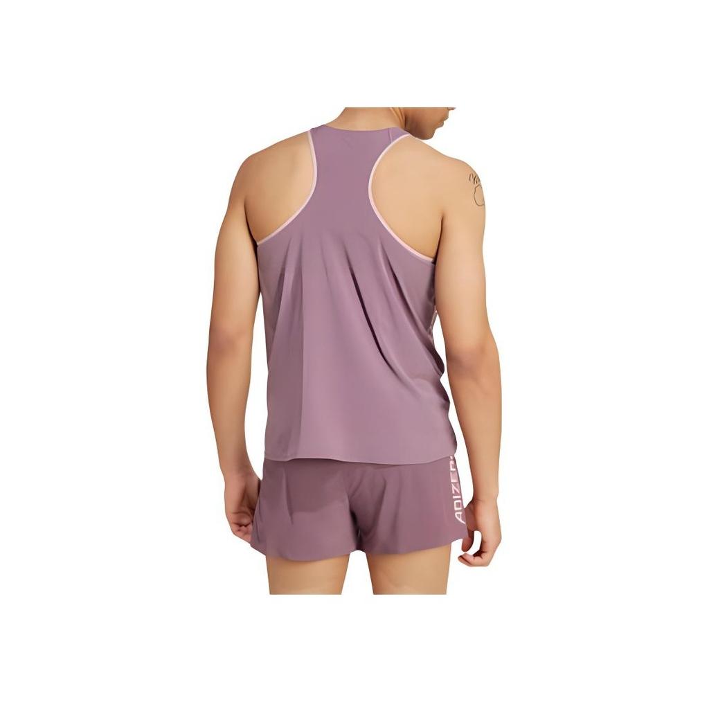 Adidas Adizero Running Tank Top Quick-Dry Sleeveless Sports Vest Men Tops Grey Purple IW6636