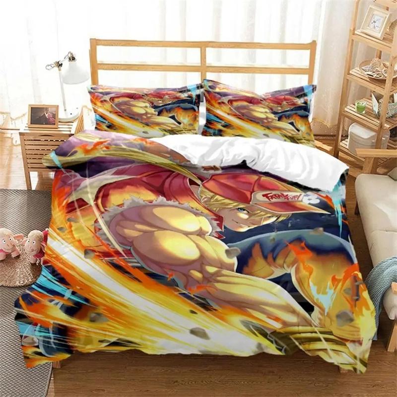 Anime King of Fighters KOF Bedding Set,Duvet Cover Comforter Bed Set Quilt Cover Pillowcase,King Queen Twin Size Boys Girls